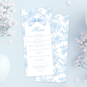 Shabby Chic Floral Arch Bow Tie Baby Boy Shower Menu