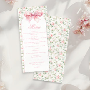 Shabby Chic Floral Arch with Bow Baby Girl Shower Menu