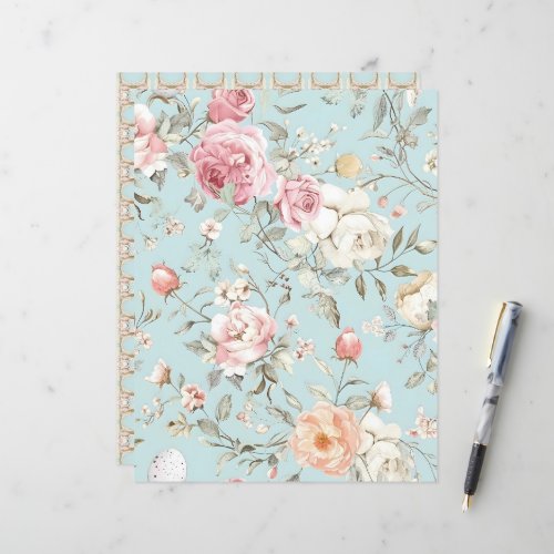 Shabby Chic Floral Easter Scrapbook Paper