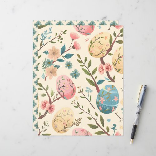Shabby Chic Floral Easter Scrapbook Paper