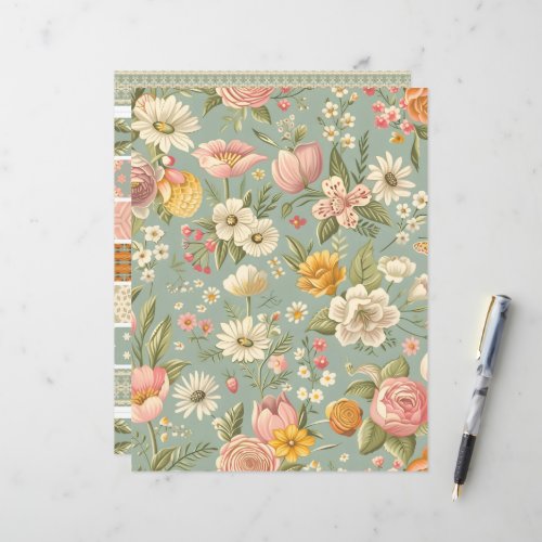 Shabby Chic Floral Easter Scrapbook Paper