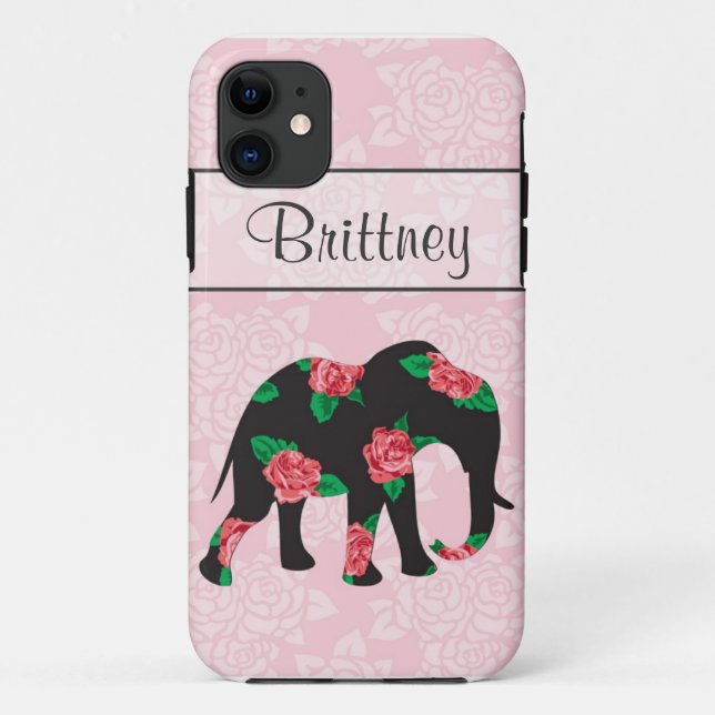 Shabby Chic Floral Elephant Iphone 5 case (Back)