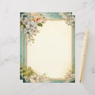 Shabby Chic Floral Junk Journal Stationery