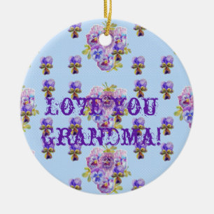 Shabby Chic Floral Love You Grandma Decoration