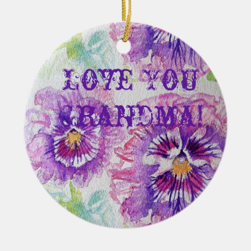 Shabby Chic Floral Love You Grandma Decoration