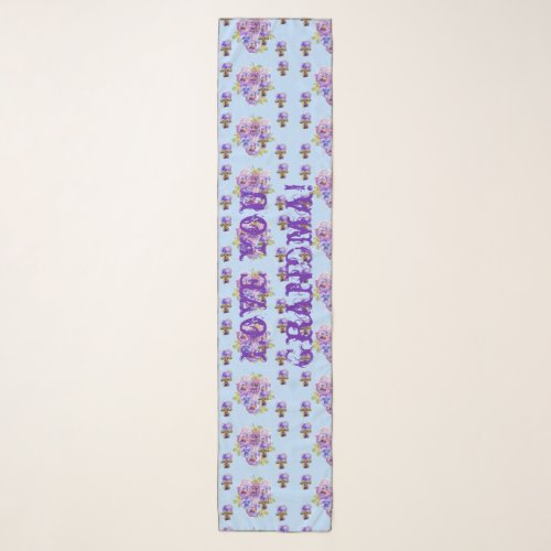 Shabby Chic Floral Love You Grandma Scarf