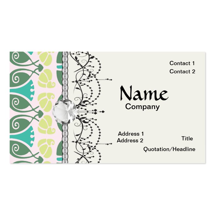 shabby chic floral ornate damask business card template