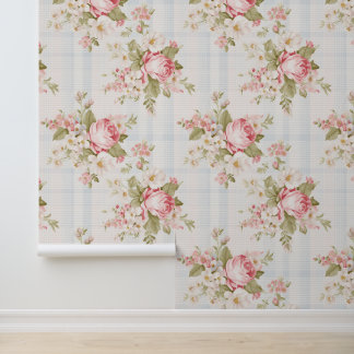 Shabby chic floral pattern wallpaper 