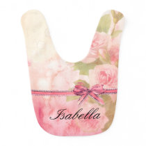 "Shabby Chic" Floral Personalized Baby Bib "Shabby Chic" Floral Personalized Baby Bib
