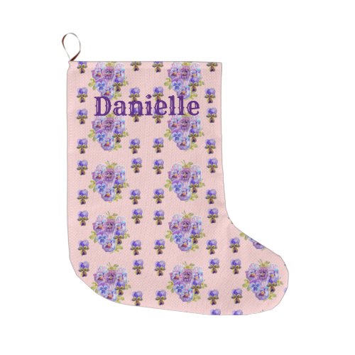 Shabby Chic Floral Polka Dot Christmas Stocking