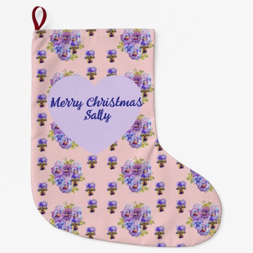 Shabby Chic Floral Polka Dot Christmas Womans Name