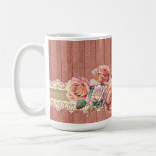 Shabby Chic Floral Poodle With Roses  Table Lamp Coffee Mug