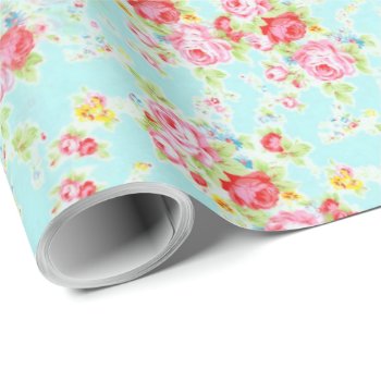 Shabby Chic Floral Rose Wrapping Paper by TiffsSweetDesigns at Zazzle