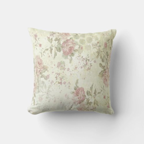 Shabby Chic Floral Throw Pillow