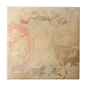 Shabby Chic Floral Tile