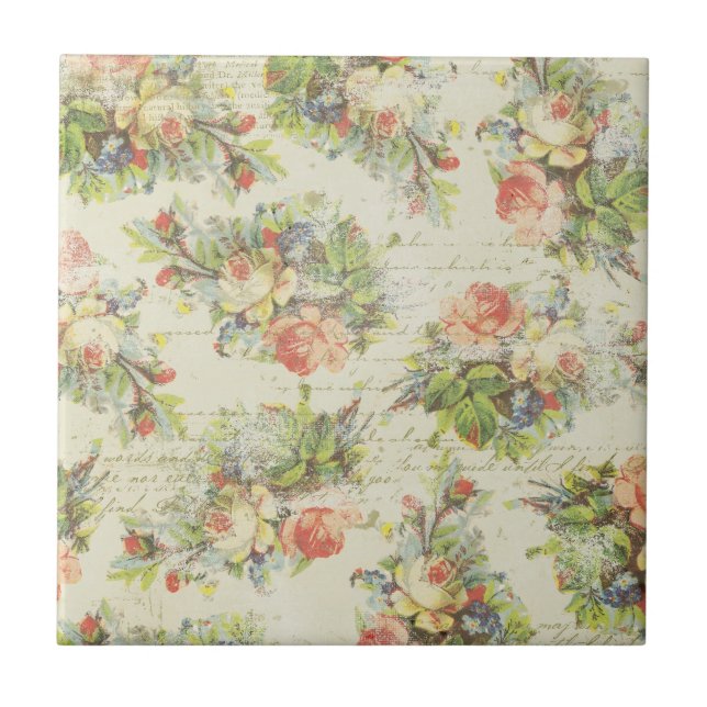 Shabby Chic Floral Tile (Front)
