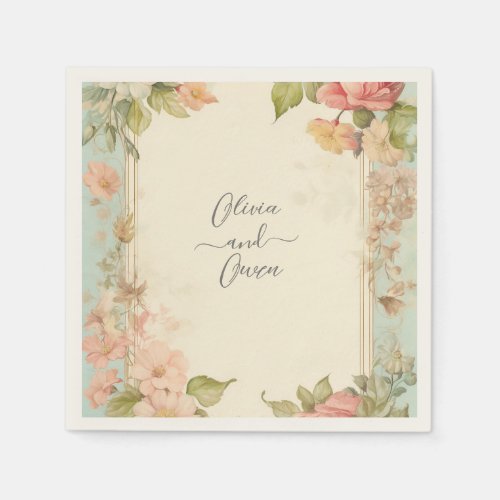 Shabby Chic Floral Wedding Napkins