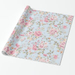 Shabby Chic Floral Wrapping Paper at Zazzle