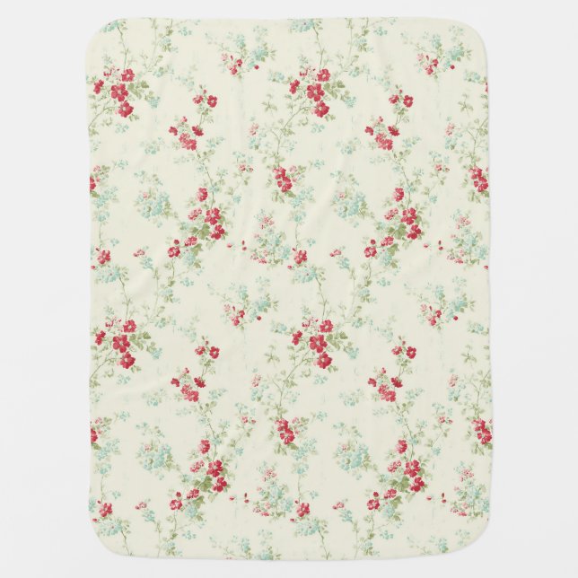 Shabby chic florals baby blanket (Front)