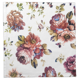 Shabby Chic Florals in Dusty Rose Napkin