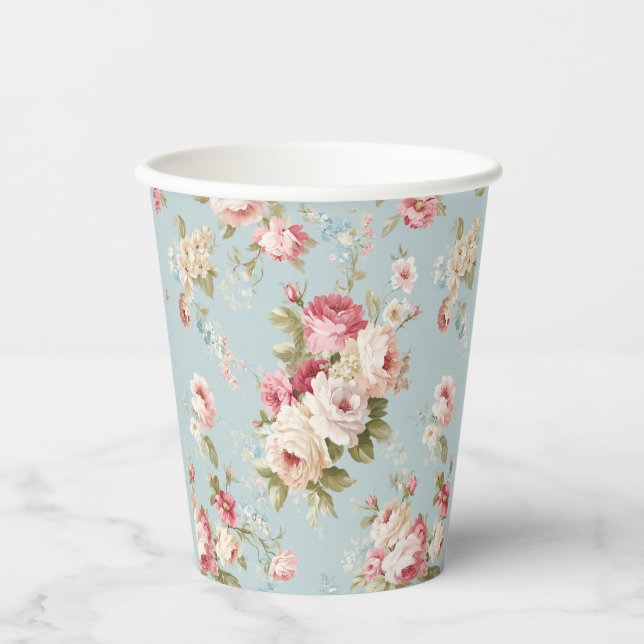 Shabby Chic florals Paper Cups (Front)