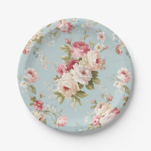 Shabby Chic florals Paper Plates