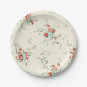 Shabby chic florals paper plates