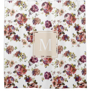 Shabby Chic Florals - Personalized Shower Curtain
