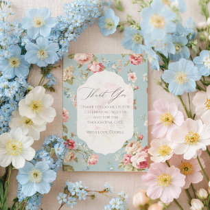 Shabby Chic florals Thank You Card