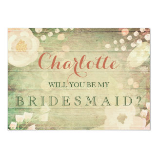 Shabby Chic Florals | Will You Be My Bridesmaid Card