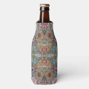 Shabby Chic Flower Garden Watercolor Painting Bottle Cooler