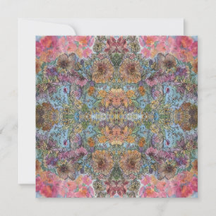 Shabby Chic Flower Garden Watercolor Painting Note Card