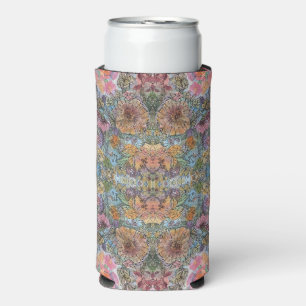 Shabby Chic Flower Garden Watercolor Painting Seltzer Can Cooler