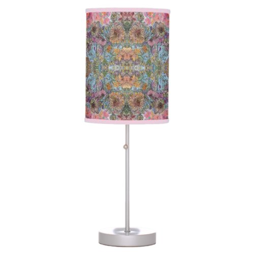 Shabby Chic Flower Garden Watercolor Painting  Table Lamp