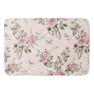 Shabby chic, french chic, vintage,floral,rustic,pi bathroom mat