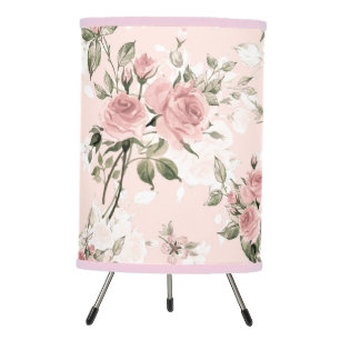 Shabby chic, french chic, vintage,floral,rustic,pi tripod lamp