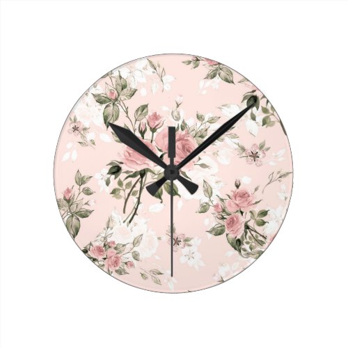 Shabby chic, french chic, vintage,floral,rustic, round clock