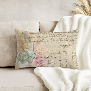 Shabby Chic French Country Floral Accent Pillow