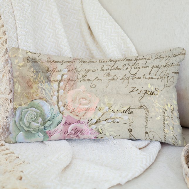 Shabby Chic French Country Floral Lumbar Pillow (Creator Uploaded)