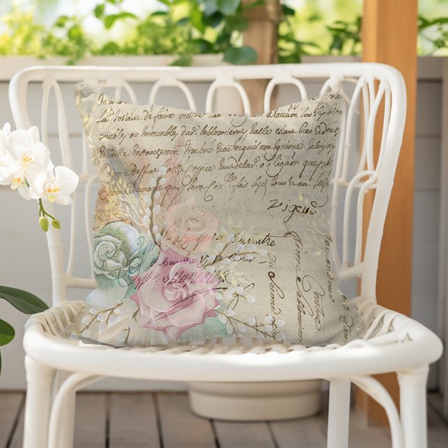 Shabby Chic French Country Floral Outdoor Pillow (Creator Uploaded)