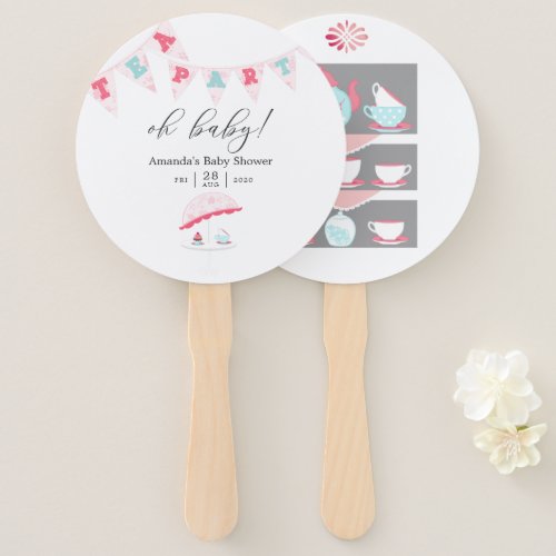 Shabby_Chic Girl Baby Shower Tea Party Hand Fan