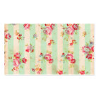 Shabby Chic Girly Red Green Roses Stripes Pattern