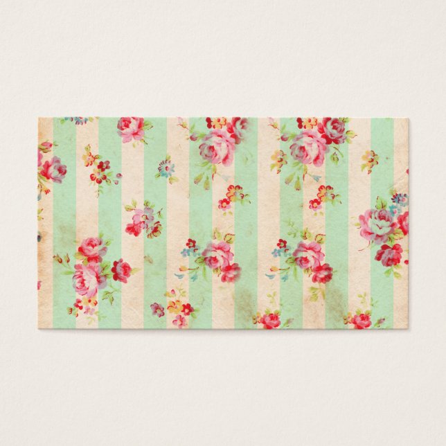 Shabby Chic Girly Red Green Roses Stripes Pattern (Front)