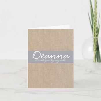 Shabby Chic Grey Burlap Bridesmaid Request Invitation by Mintleafstudio at Zazzle