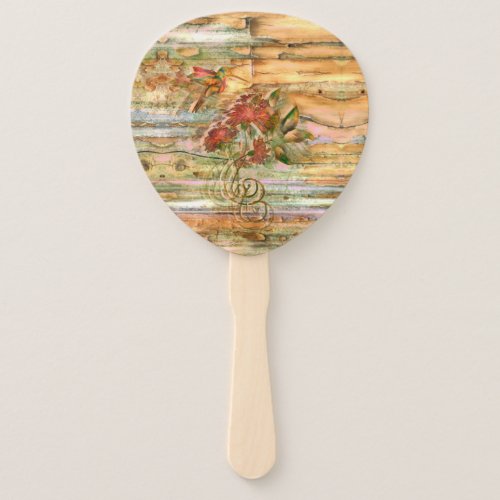 Shabby Chic Hummingbird Flight Hand Fan