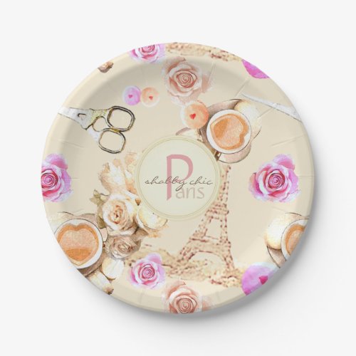 Shabby Chic in Vintage Paris Paper Plates
