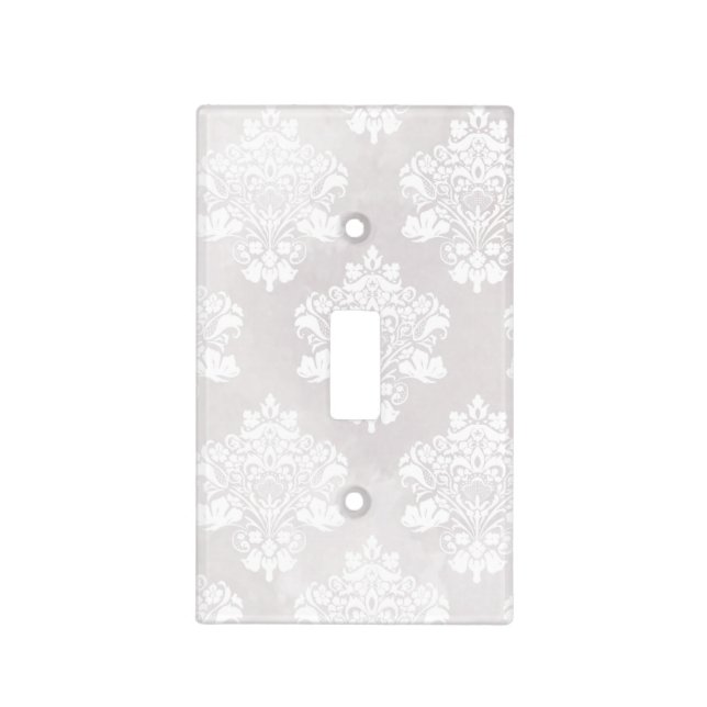 Shabby Chic Ivory Damask Light Switch Cover (Front)