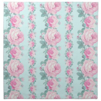 Shabby Chic Kitchen Decor Roses Cloth Napkins Pink by DecorativeHome at Zazzle