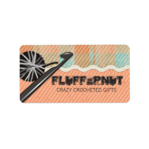 Shabby chic knitting crochet ball of yarn plaid label