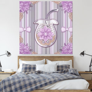 Shabby Chic Lavender Flower in Glass Canvas Print